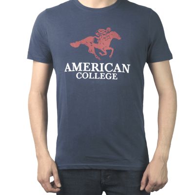 T-SHIRT AMERICAN COLLEGE BLEU